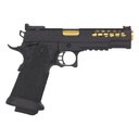 Golden Eagle Pistolet Hi-Capa 5.1 HexCut GBB Full Metal Noir/Or 0.8J