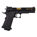 Golden Eagle Pistolet Hi-Capa 5.1 A1 GBB Full Metal Noir/Or 0.8J