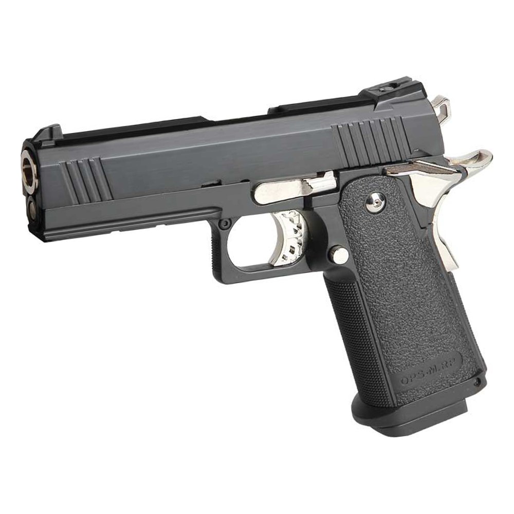 [GEHI43BK] Golden Eagle Pistolet Hi-Capa 4.3 GBB Full Metal Noir/Argent 0.8J