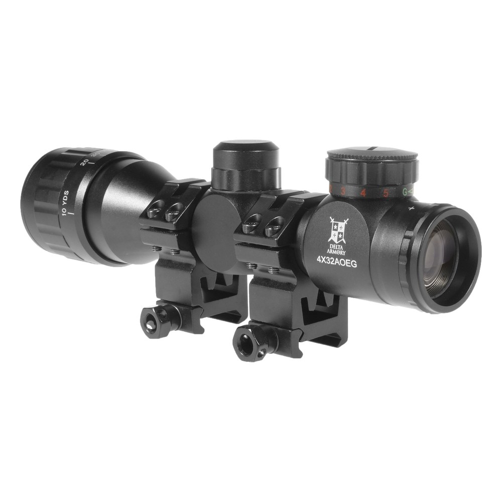 [DA-SCP-07-BLK] Delta Armory Lunette de visée 4X32AOEG rétroéclairée avec montages