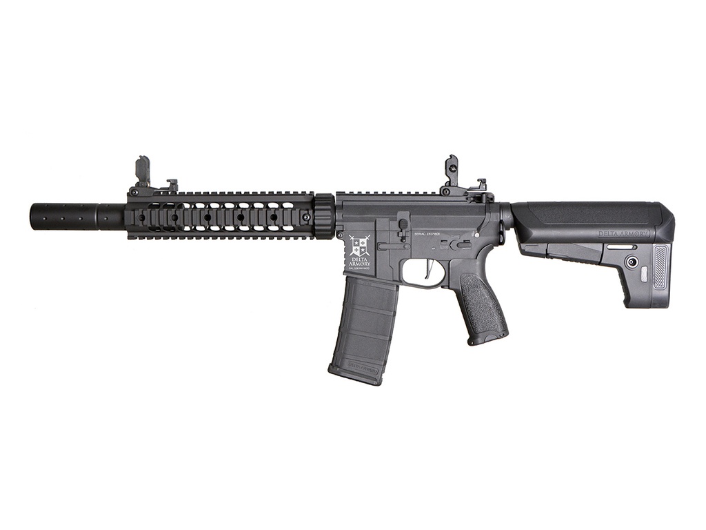 [DA-B08] Delta Armory M4 SilentOps 9 Noir Bravo AEG 1.2J Pack complet