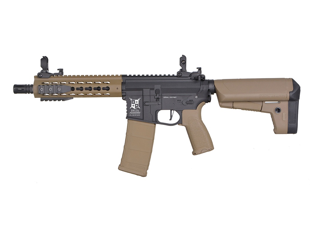 [DA-B05-HT] Delta Armory M4 KeyMod 8 Noir / Tan Bravo AEG 1.2J Pack complet