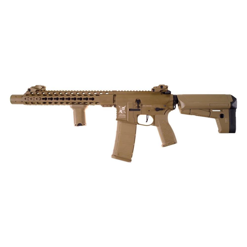 [DA-A10-FT] Delta Armory M4 SilentOps DMR FullMetal Tan Alpha AEG1J Pack Complet