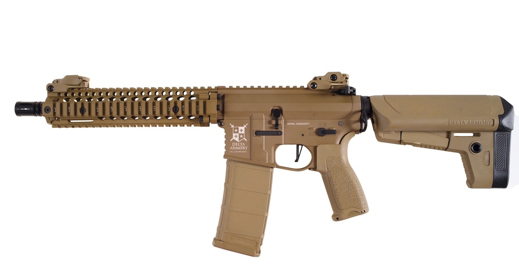 [DA-A07-FT] Delta Armory M4 MK18 Full Metal Tan Alpha AEG 1.2J Pack complet