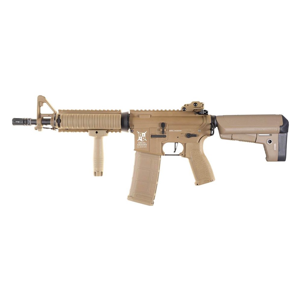 [DA-A01-FT] Delta Armory M4 CQB-R Full Metal Tan Alpha AEG 1J Pack Complet