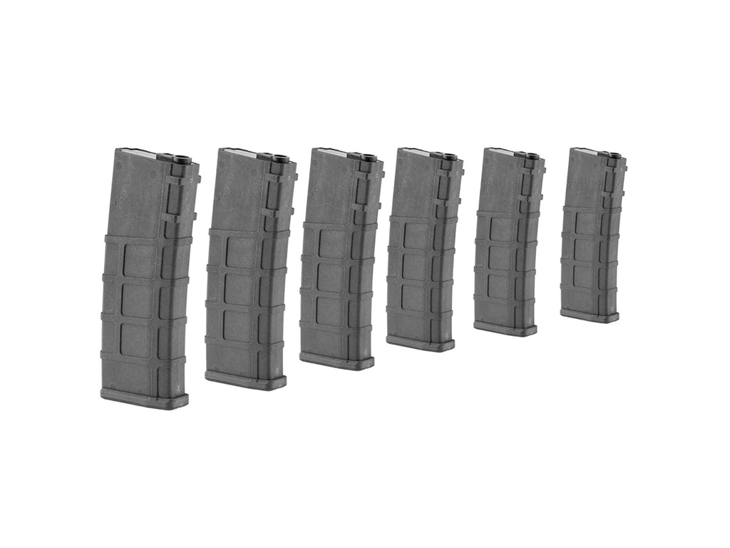 [CLE7101] Lonex Lot de 6 chargeurs Real-Cap 30 bb Noirs