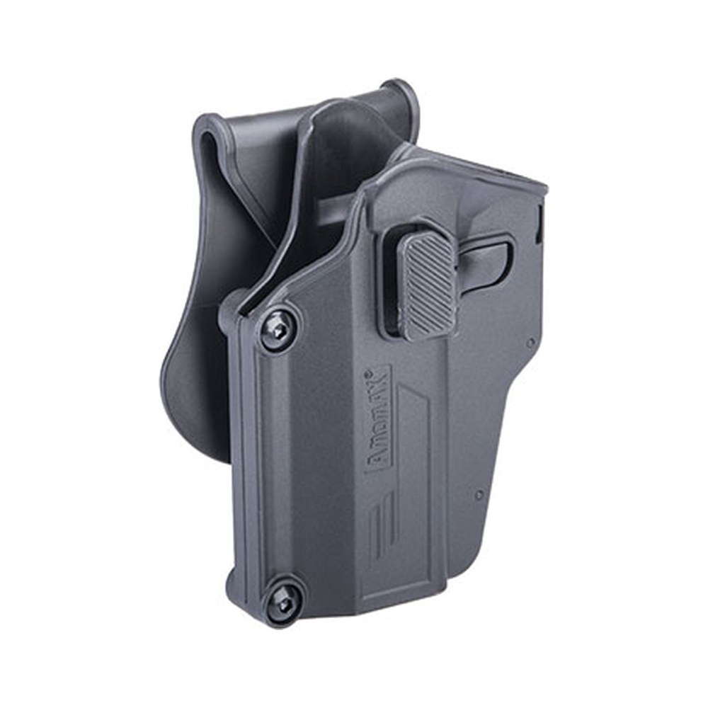 Amomax Holster polymère rotatif Multifit Noir Gaucher rétentionactive