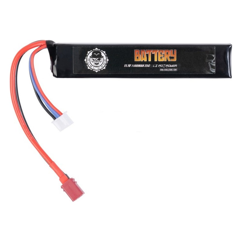 Duel Code Batterie LiPo 11.1V 1100 mAh 25C T-Dean stick