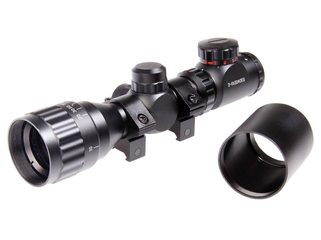 Duel code Lunette de visée 2-6x32 AOE Rouge/Vert Intensité Réglable