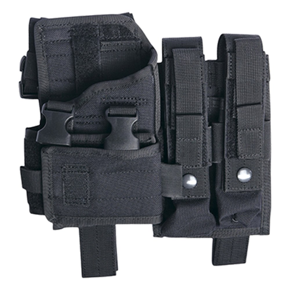[A15382] Strike Systems Holster de cuisse ajustable BK avec poche pour MP5/MP7