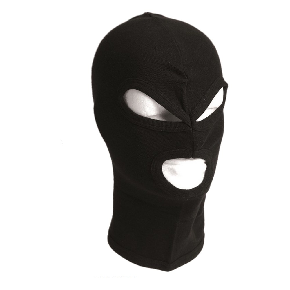 [A12542] Cagoule 3 trous commando Noir Coton