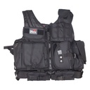DMoniac Veste tactique Noire 8 poches holster + ceinturon