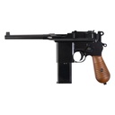 WE Pistolet C96 Broomhandle 6mm GBB Full Metal Noir 0.9J +Crosse