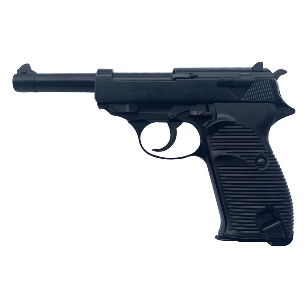 [7724] WE Pistolet P38 6mm Noir GBB Full Metal 0.9J