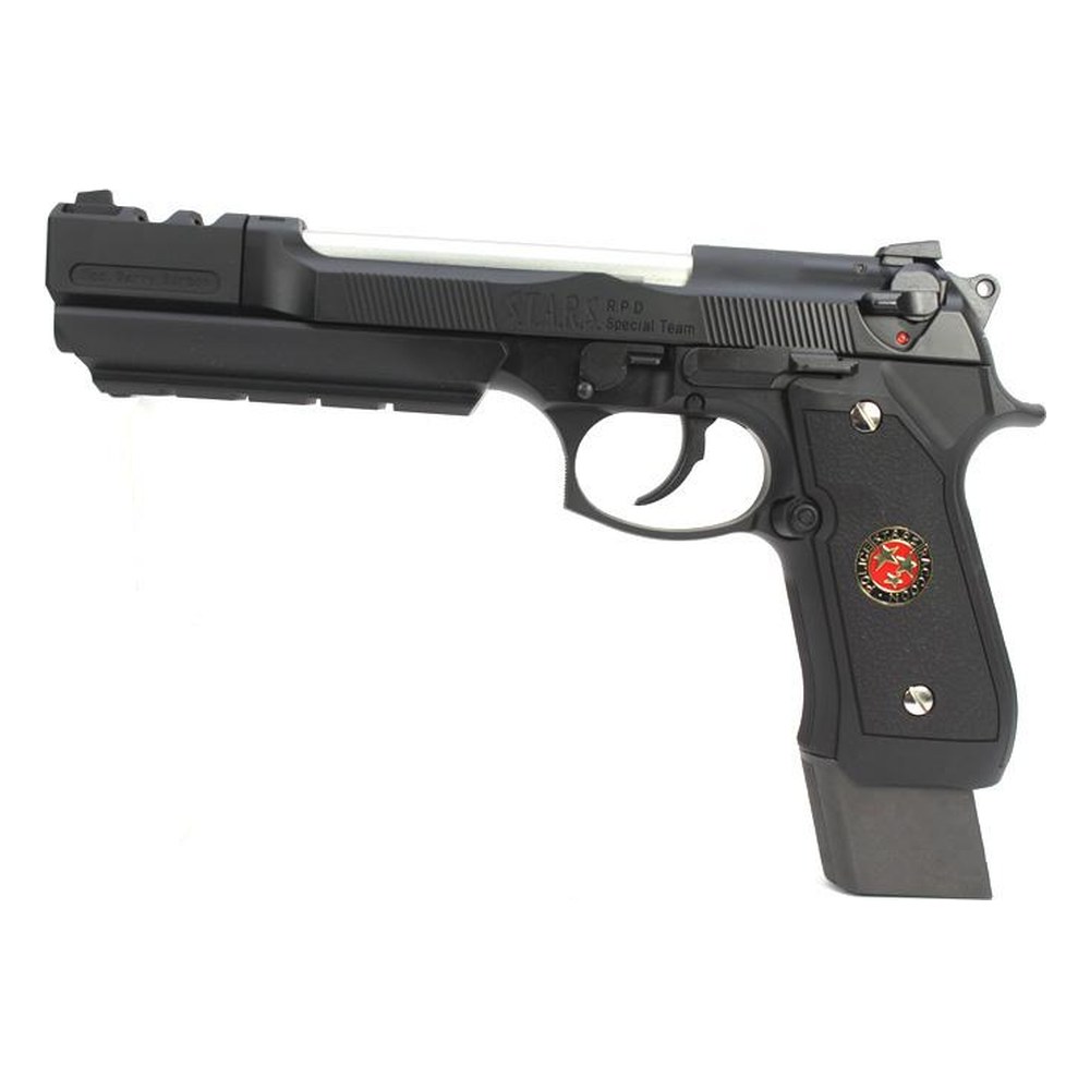 WE M92 Samuraï Edge BioHazard B. Burton 6mm Noir GBB Full Metal 0.9J