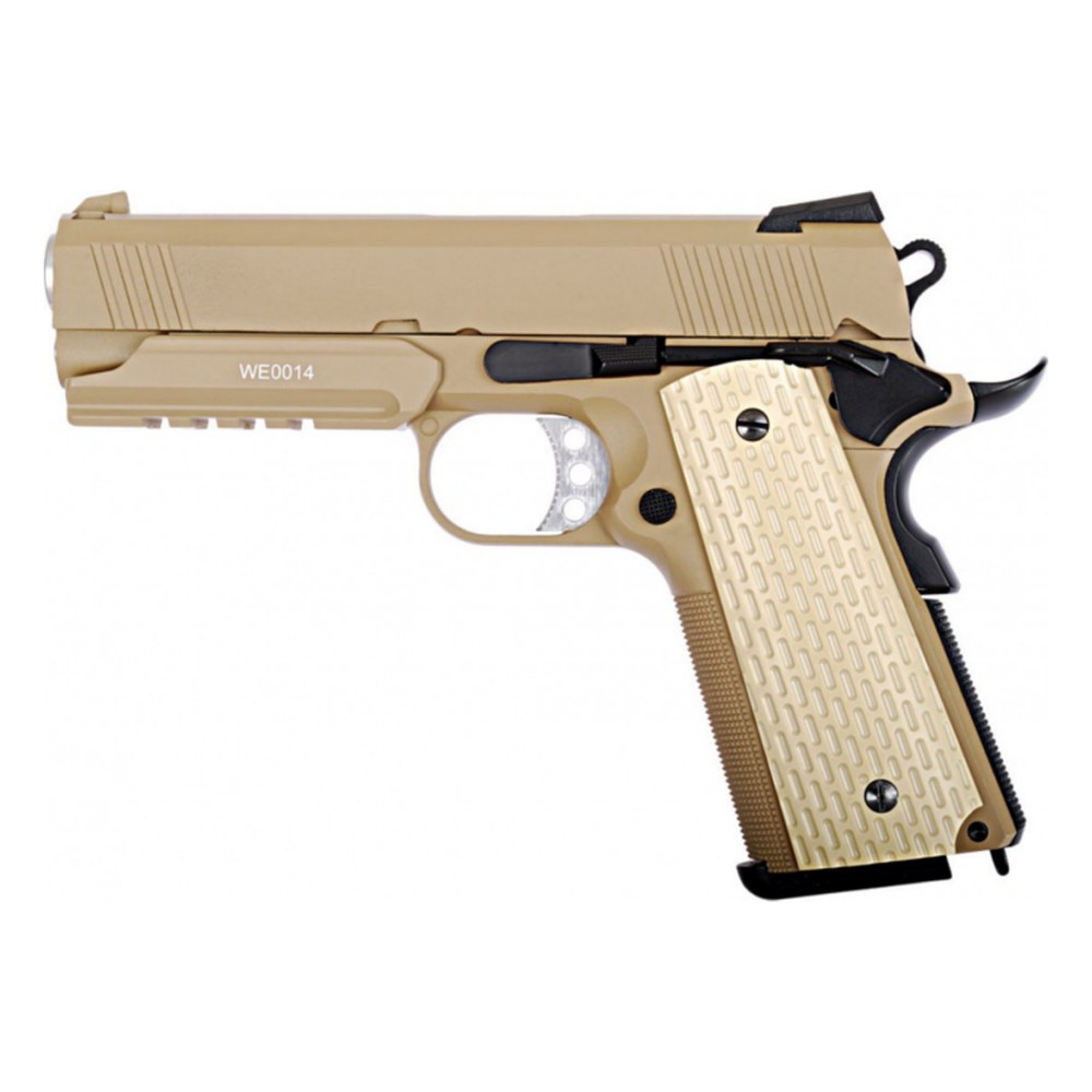 [7460] WE Pistolet Desert Warrior 4.3 Tan 6mm GBB Full Metal 0.9J