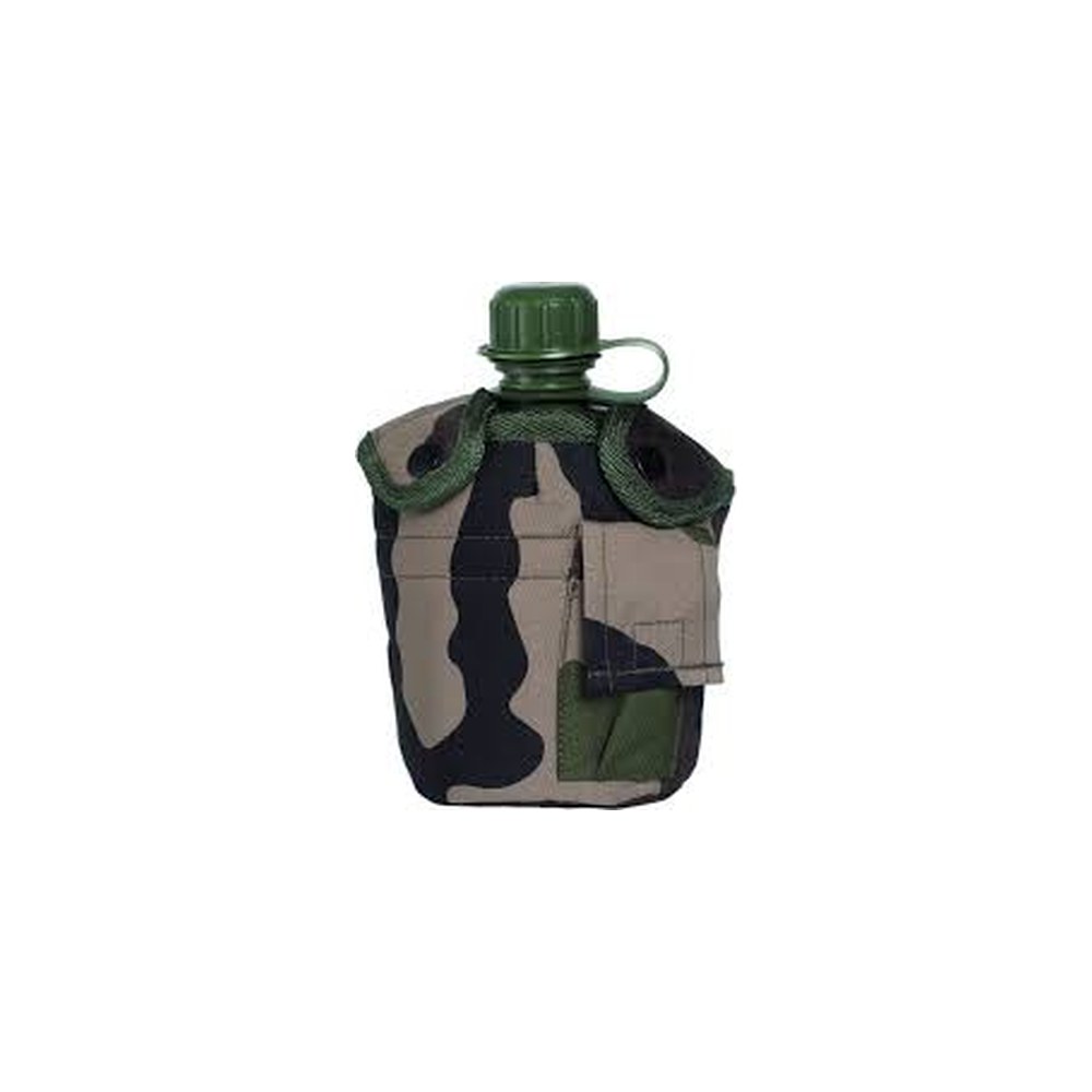 [67666] Gourde US PVC 1L avec housse Camo et Gobelet