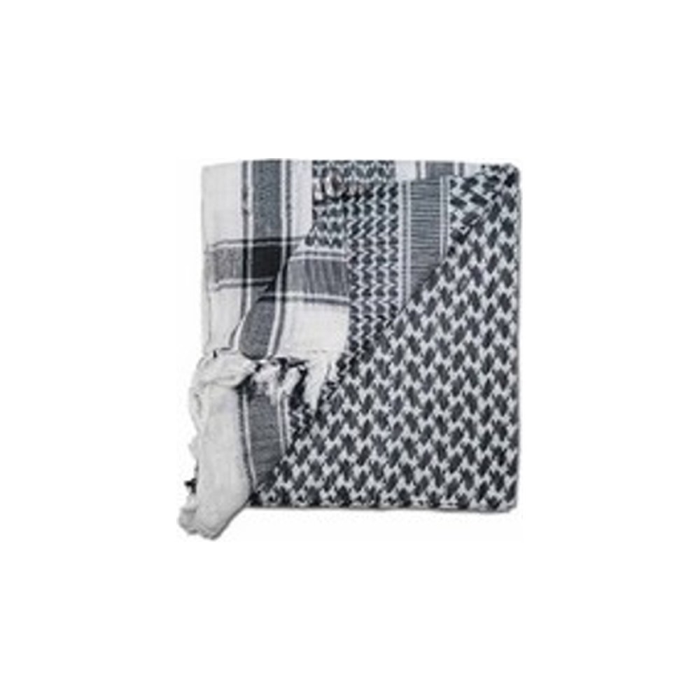 [67639BL] Shemagh Blanc/Noir