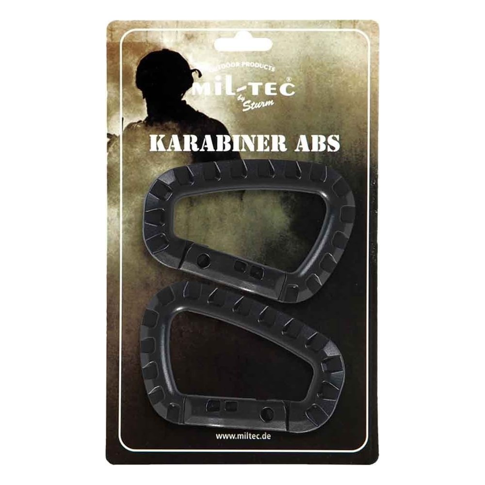 [67363] Miltec Lot de 2 mousqueton ABS Noir 8.4cm