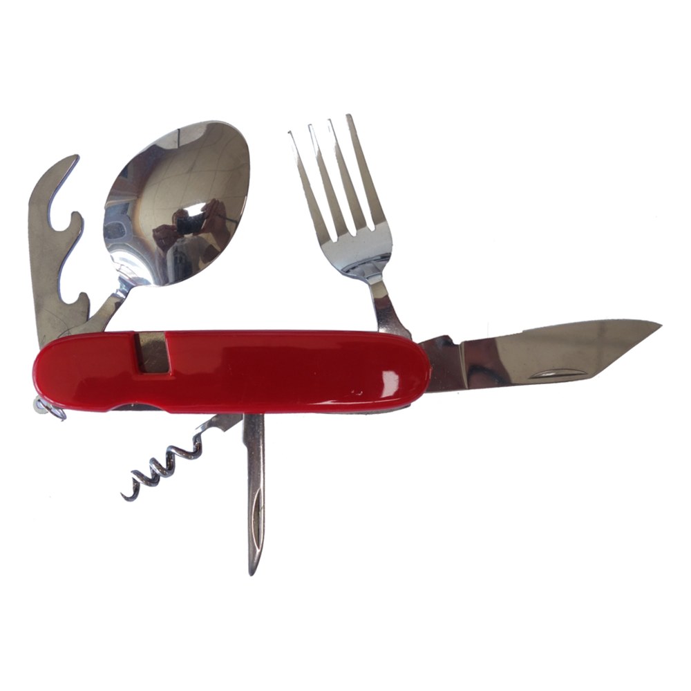 [67345R] Set de 6 couverts Inox manche Rouge