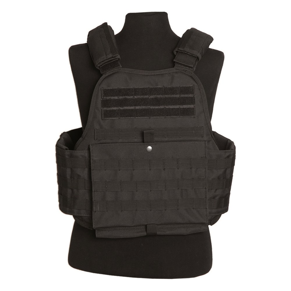 [67219BK] Gilet tactique porte plaque Noir fixation MOLLE
