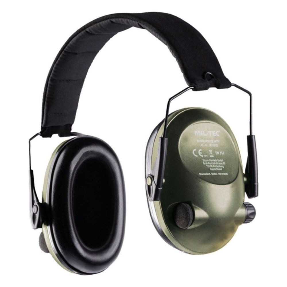 [67148] Miltec Casque anti-bruit actif à piles OD réglable