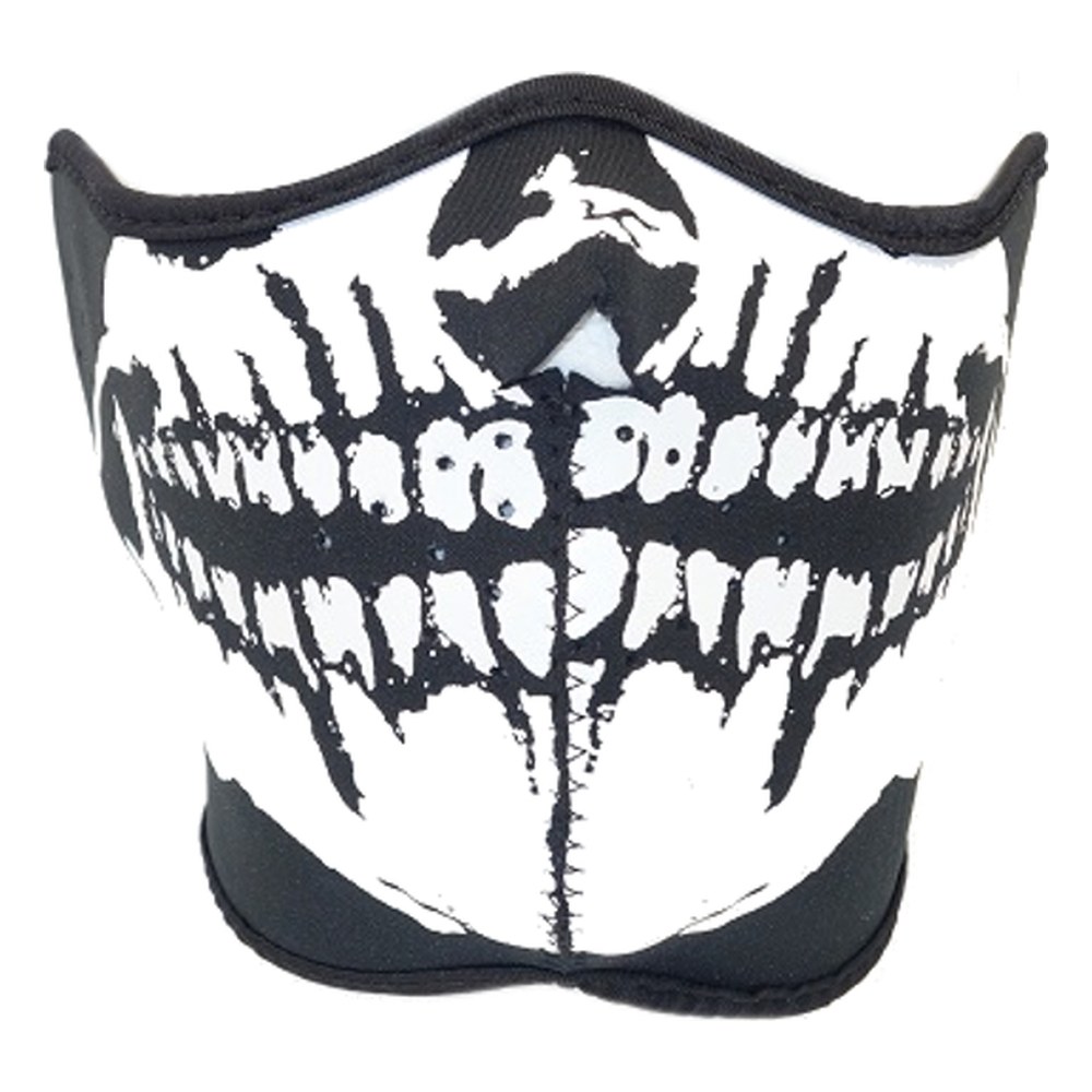 DMoniac Masque néopréne demi face Tête de mort Noir
