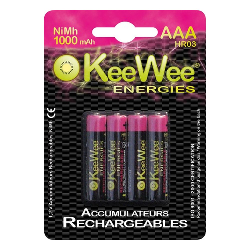 [500091] Piles rechargeables Nimh HR03 AAA 1000mah (x4)
