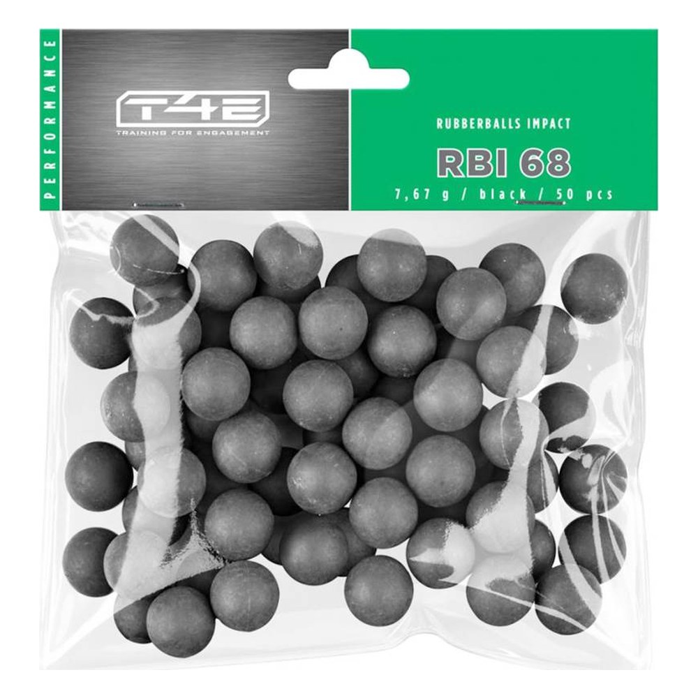 [24722] T4E RBI 68 Sachet de 50 balles Cal.68 Caoutchouc Noyau acier