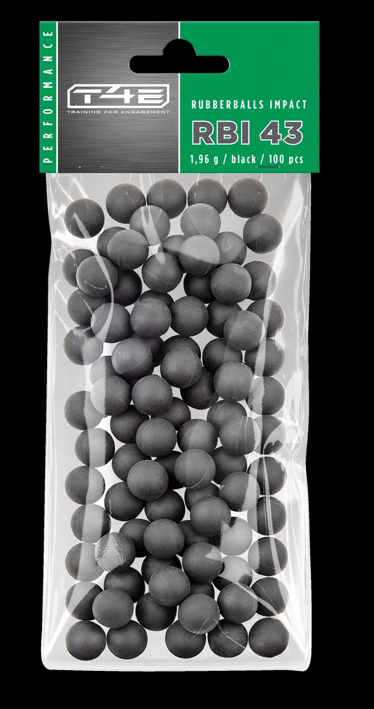 [24714] T4E RBI 50 Sachet de 100 balles Cal.43 Caoutchouc Noyau acier