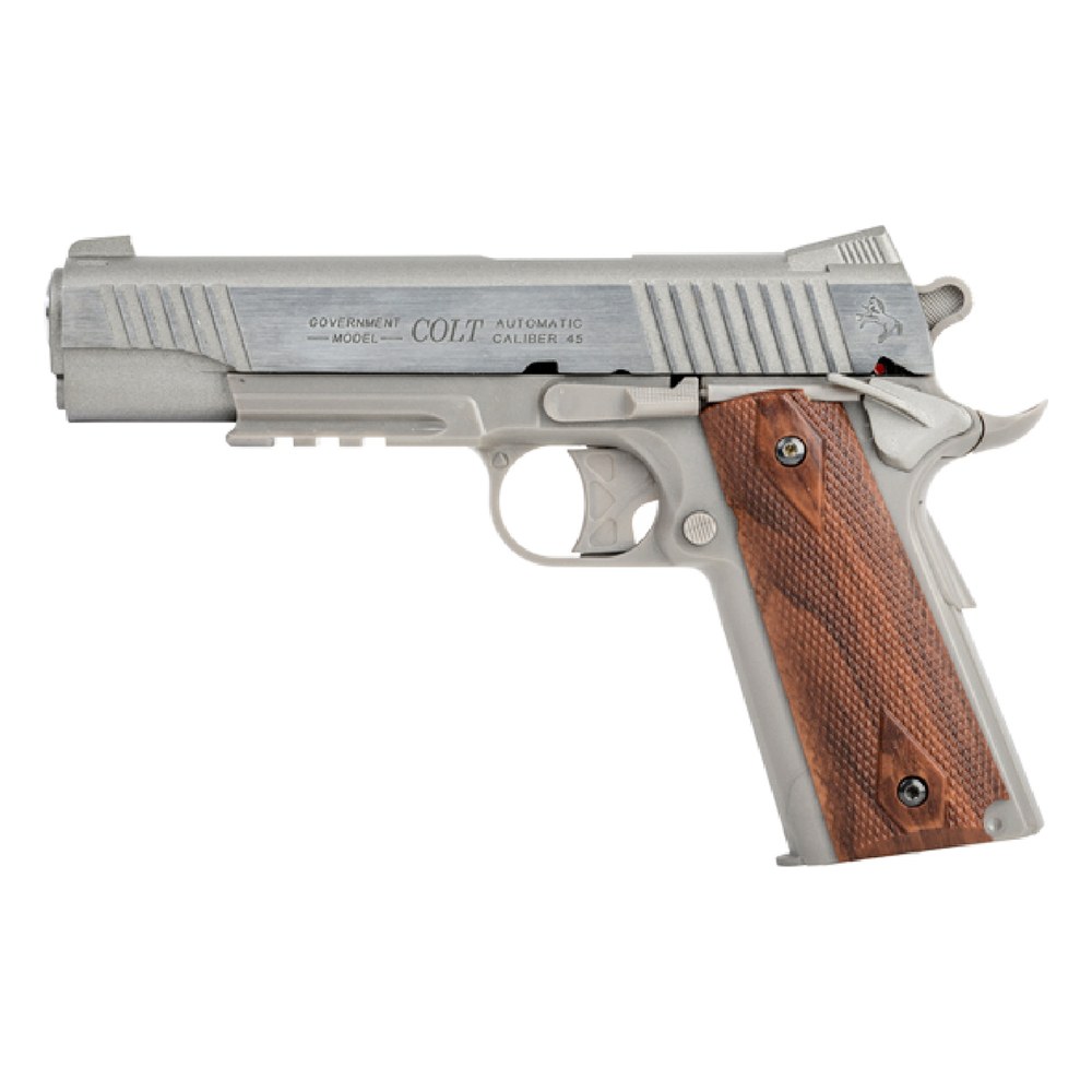 [180315] Colt 1911 Stainless Railgun Metal Fixe Co2 1J