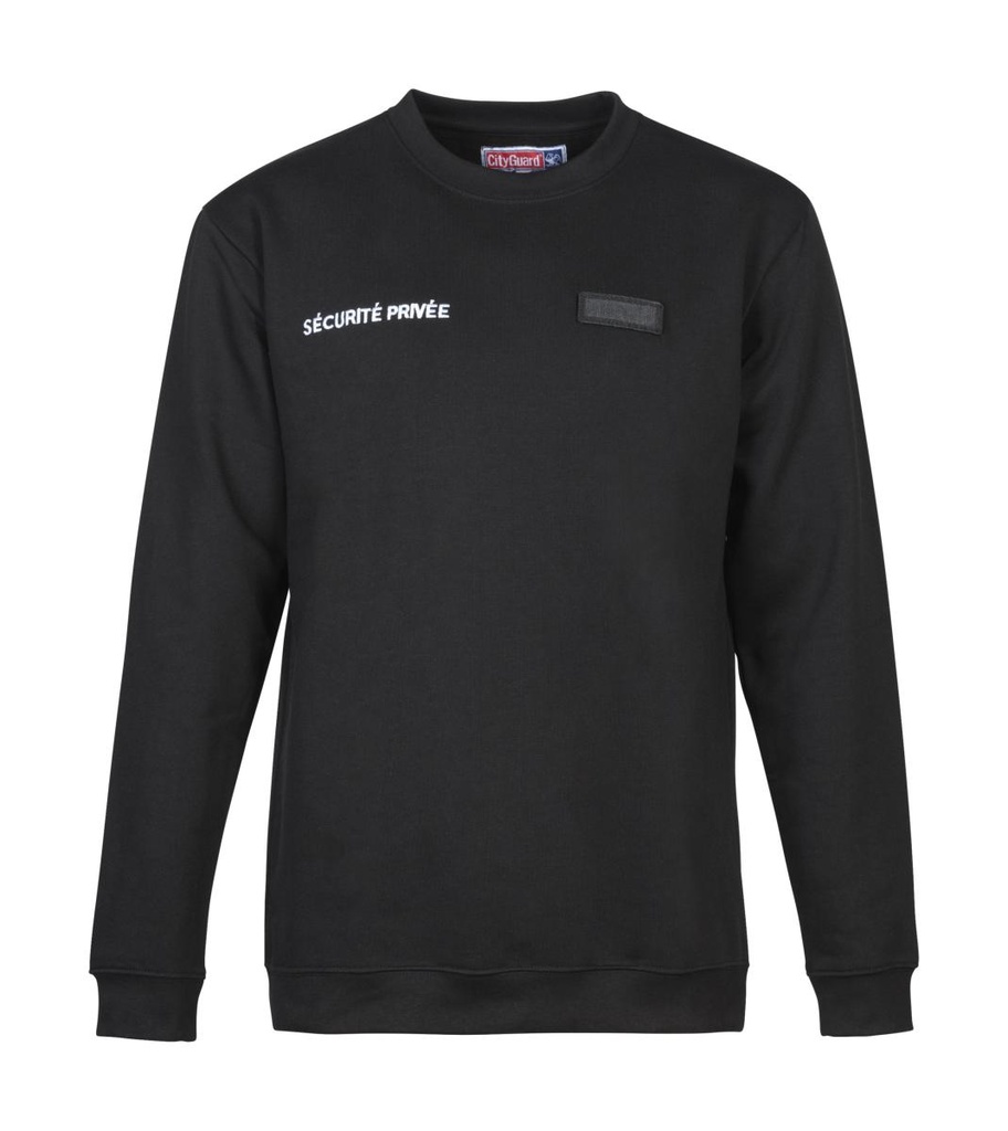 [152253XL] City Guard Sweat-shirt Sécurité Privée fenêtre Matricule noir 3XL