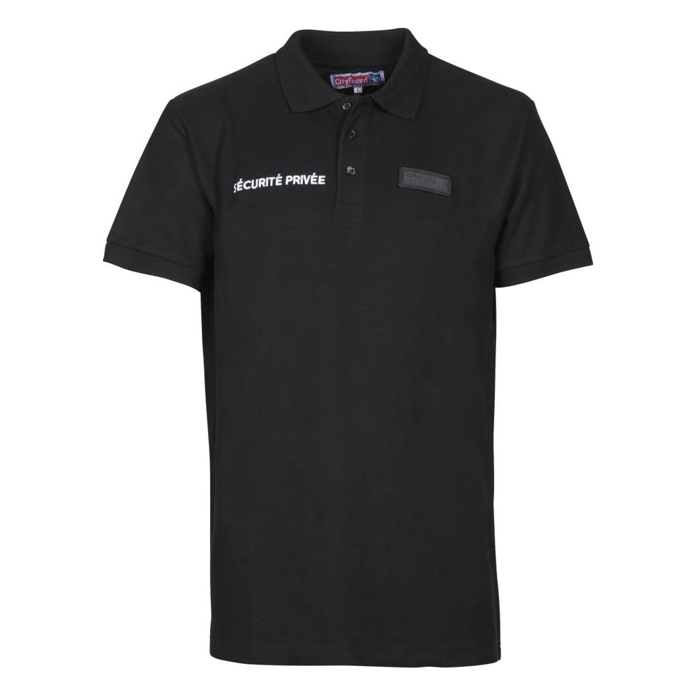 City Guard Polo Sécurité Privée avec fenêtre Matricule noir M
