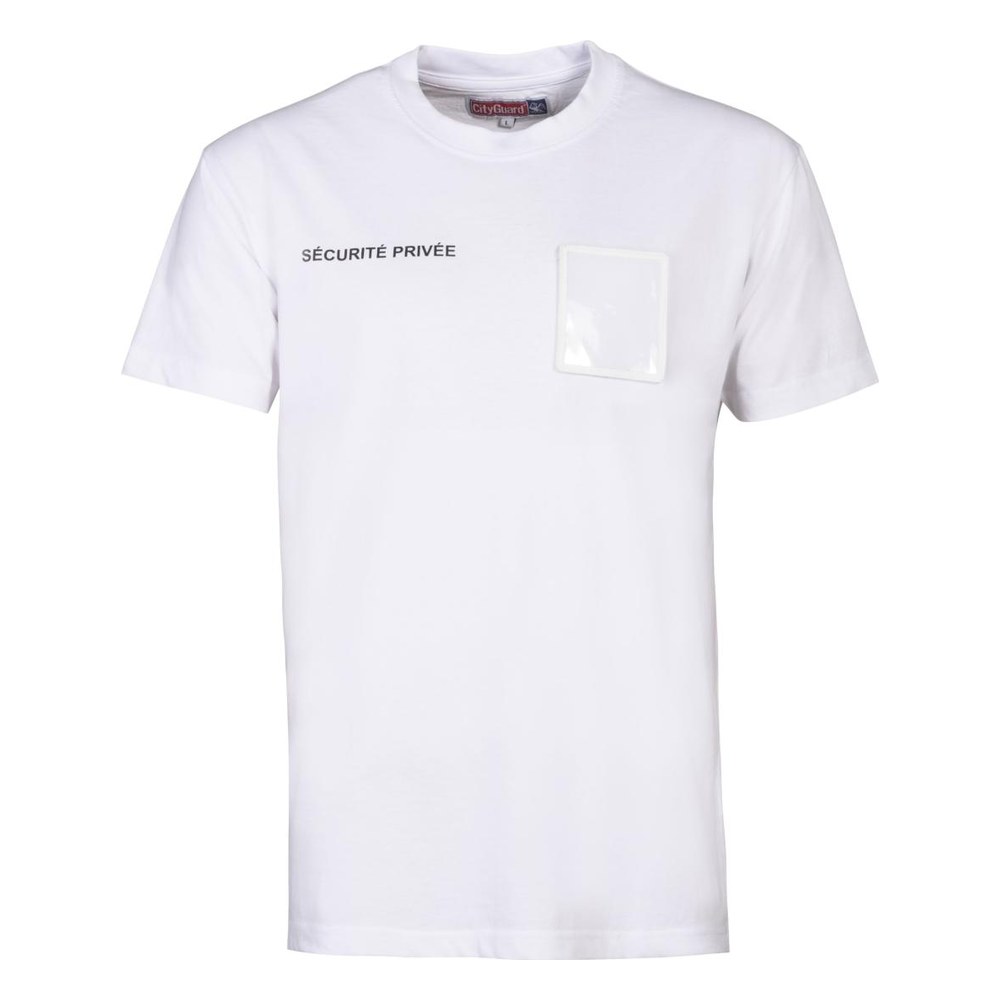 [15222S] City Guard T-Shirt Sécurité Privée Grande fenêtre Matricule Blanc S