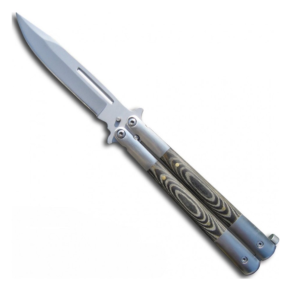 [10824] Couteau papillon Hypnotic Wood Bois/Métal lame 9cm