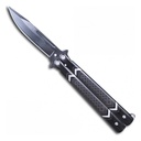 Couteau papillon Art Déco Noir lame 9cm