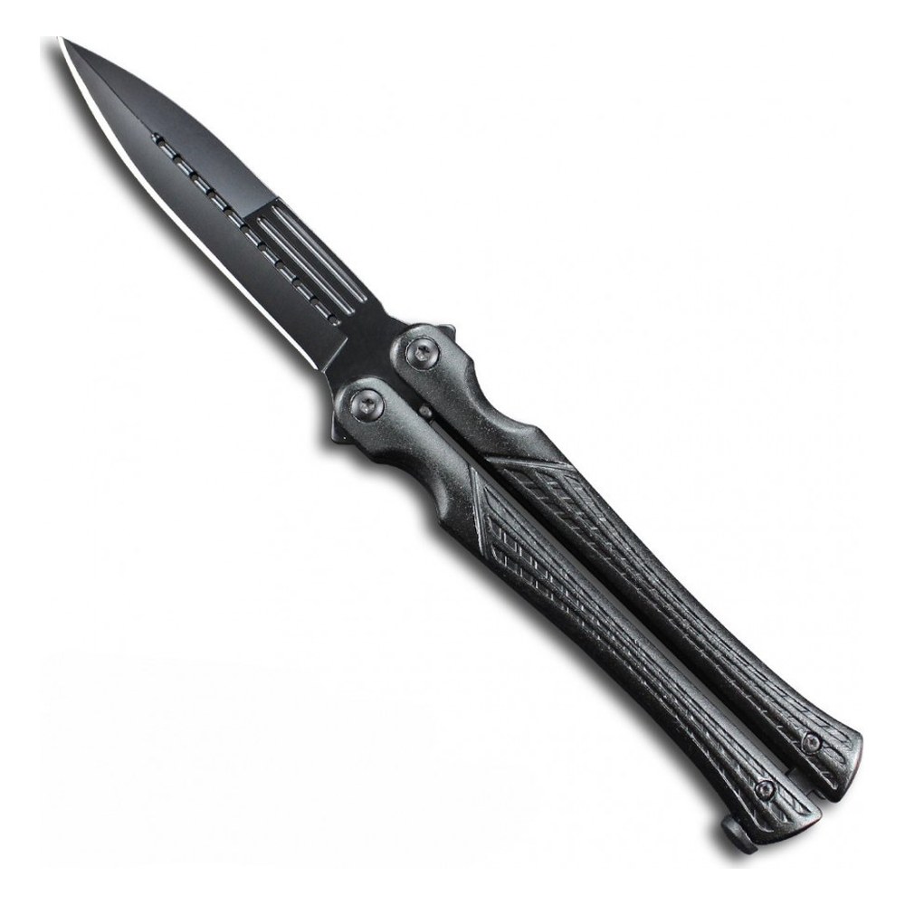 Couteau papillon Design Noir lame 9cm
