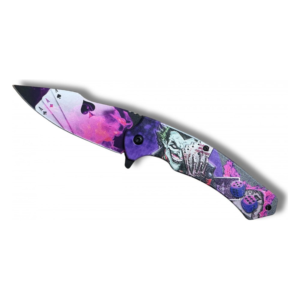 [10796] Couteau pliant ouverture assistée Joker/Poker lame 9cm +clip-ceinture