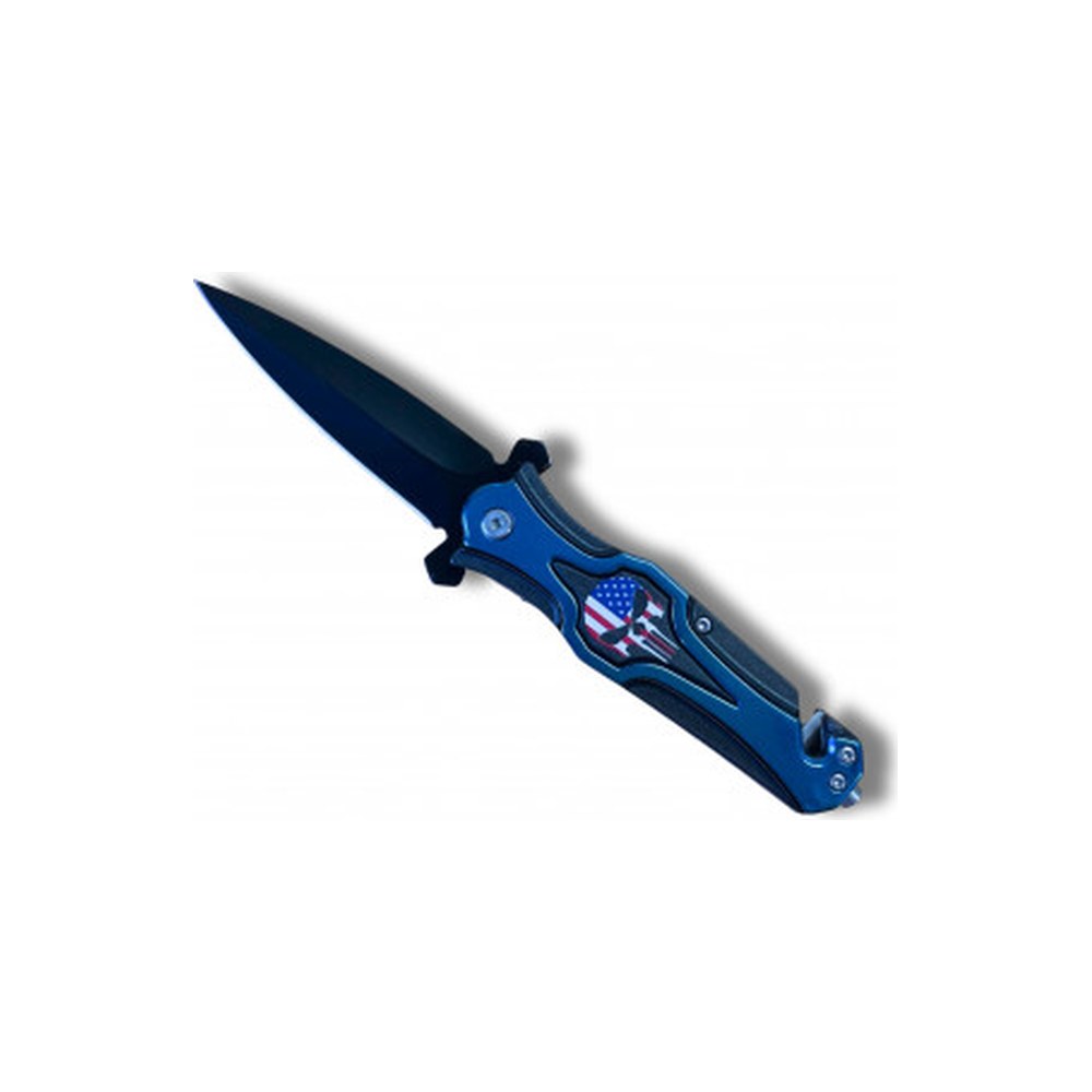 [10771] Couteau Punisher Ouv.Assistée Lame 10cm Clip/coupe-Ceint. Brise-vitre