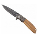 Couteau pliant Bois d'Olivier gravé Lame 10cm