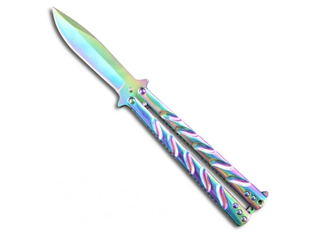[10755] Couteau papillon anodisé Lame 10cm