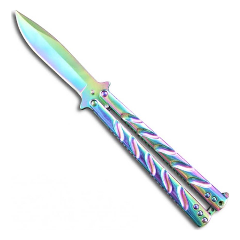 [10755] Couteau papillon anodisé Lame 10cm