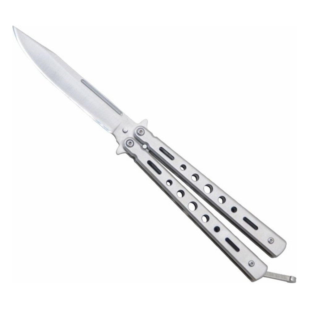 [10676] Couteau papillon gris ajouré