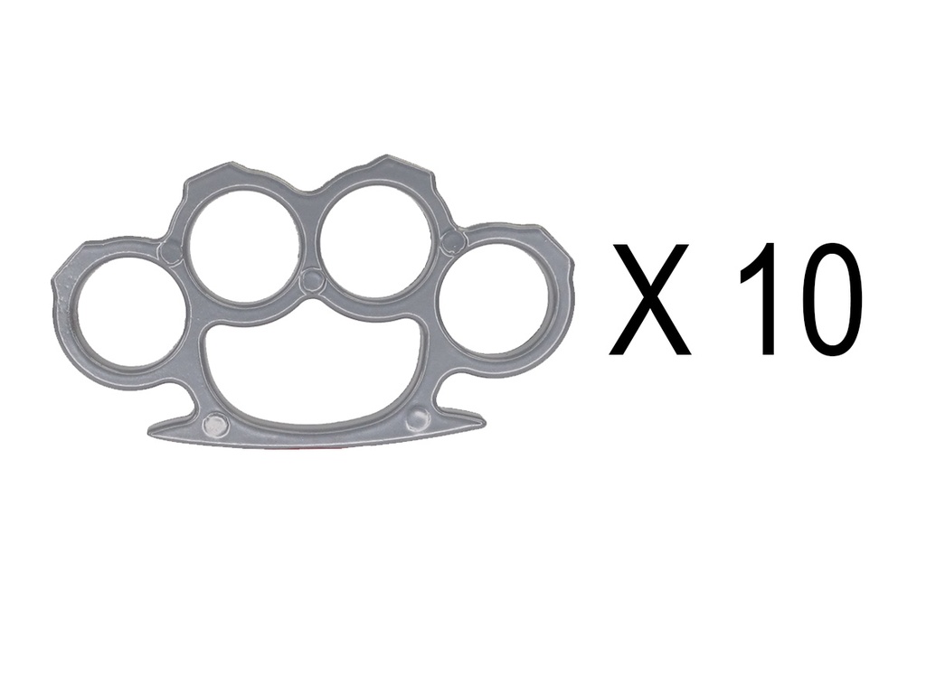 [10507-10] Pack Poing américain Aluminium Argent (x10)