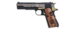 G&G 1911 Pistol GBB Gravé Year of Tiger Metal/Bois Or 0.9J+Coffret