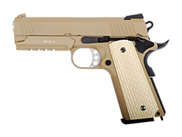 WE Pistolet Desert Warrior 4.3 Tan 6mm GBB Full Metal 0.9J