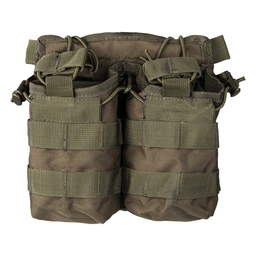 Double M4/M16 olive-coloured open-top magazine pouch (MOLLE attachment)