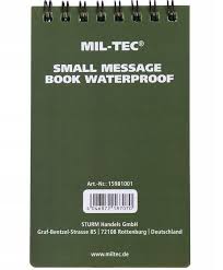 Miltec Petit Carnet de Notes étanche 48 feuilles 75x130mm