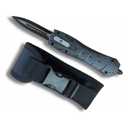Automatic Carbon Steel Knife, 9cm Blade, with Case and Glass Breaker
